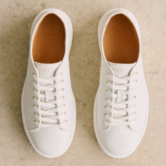 NWOB Maël Sézane Trainers White Leather Platform Sneakers Size 10 41 RET $180 - Picture 7 of 7